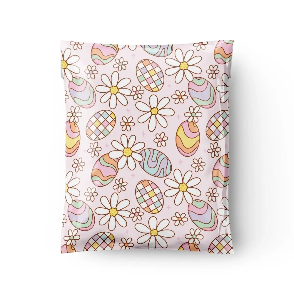 Easter Egg Poly Mailers 10x13 Inches, 100 Pack Shipping Supplies Cute Mailers